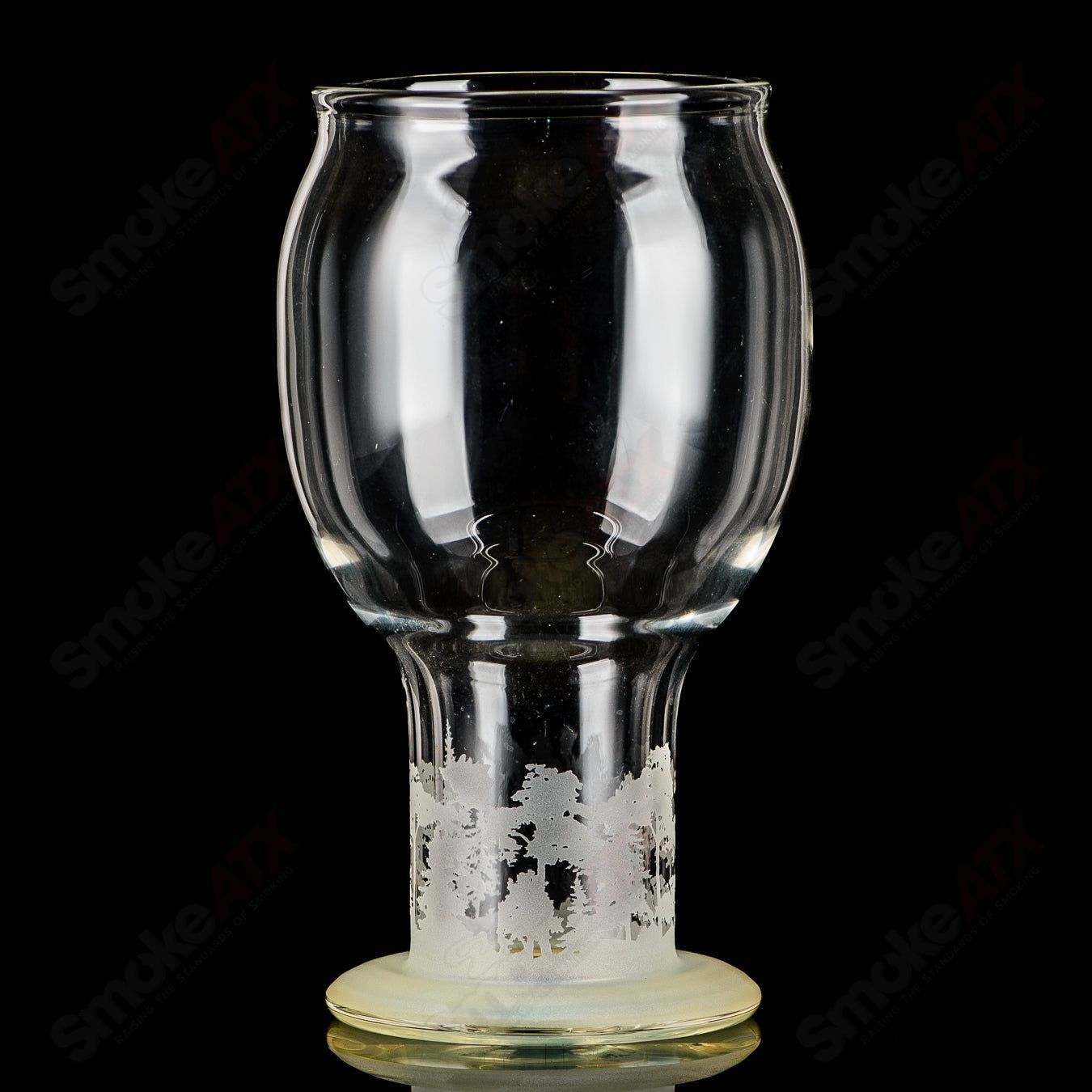 Yellow-footed Pilsner drinking glass by Chad G, featuring vibrant yellow accents and a clear, detailed heady glass design.