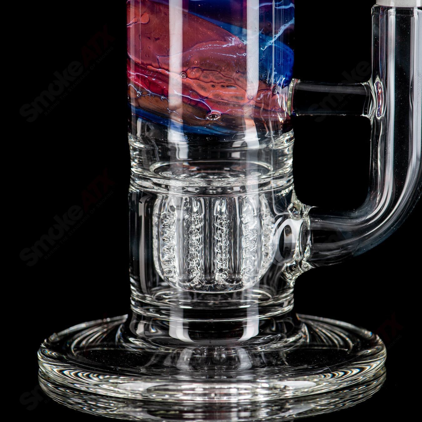 12.5" Purple Blue White Apolocoline Straight Tube w/14m Bowl x Dirty Rico Glass - Smoke ATX