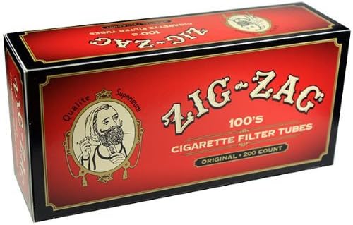 200 Zig Zag cigarette filter tubes, 100s, for rolling cigarettes, made of paper, part of Zig Zag 420 rolling tips collection.