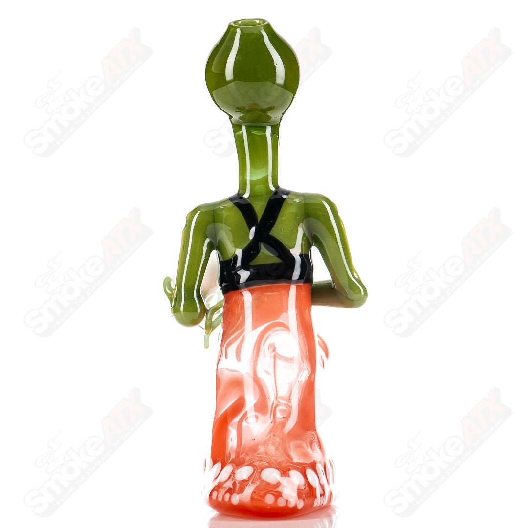 ZAM Skull Seeker glass concentrate rig with a detailed skull design and clear glass body for dabbing concentrates.