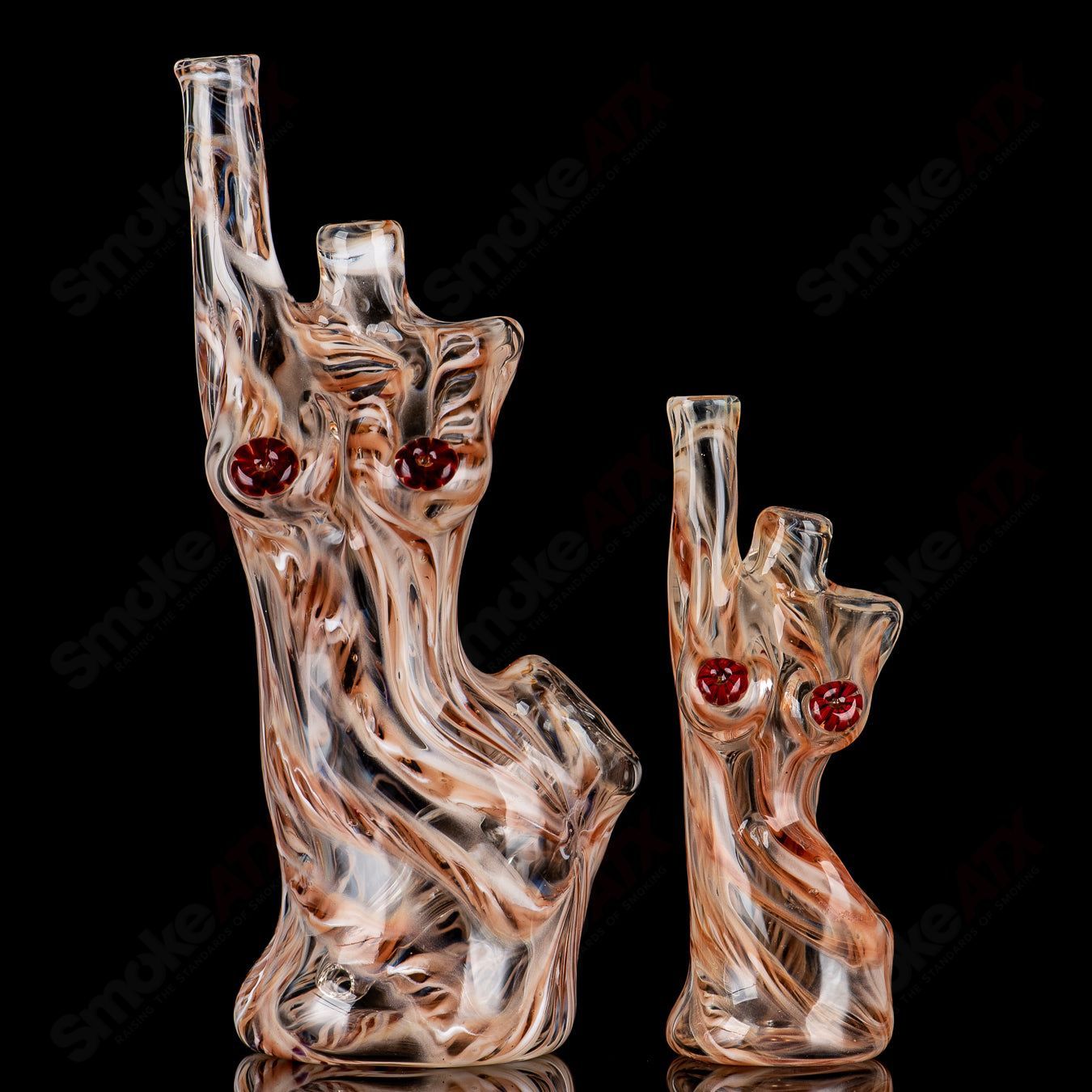 Heady glass Zam Rig and Pipe Set with clear glass design and intricate details for dabbing and smoking experiences.