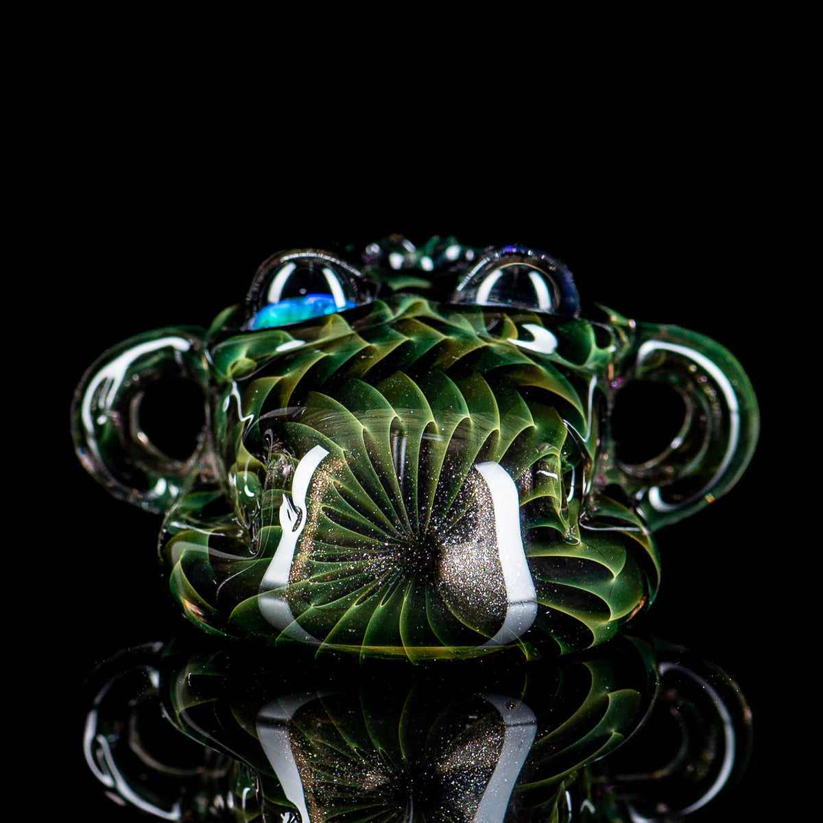 AKM X F-Time signed 2015 heady glass pendant featuring intricate design and vibrant colors, showcasing the signature craftsmanship.