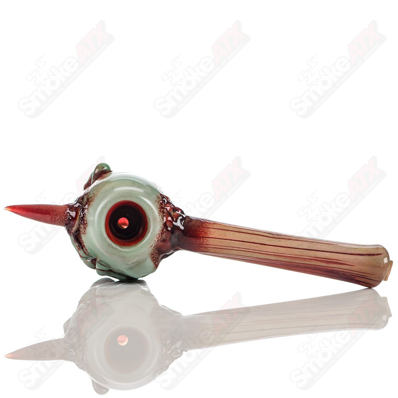Zombie Head Spoon w/ Glow Eyes Ghost Glass - Smoke ATX