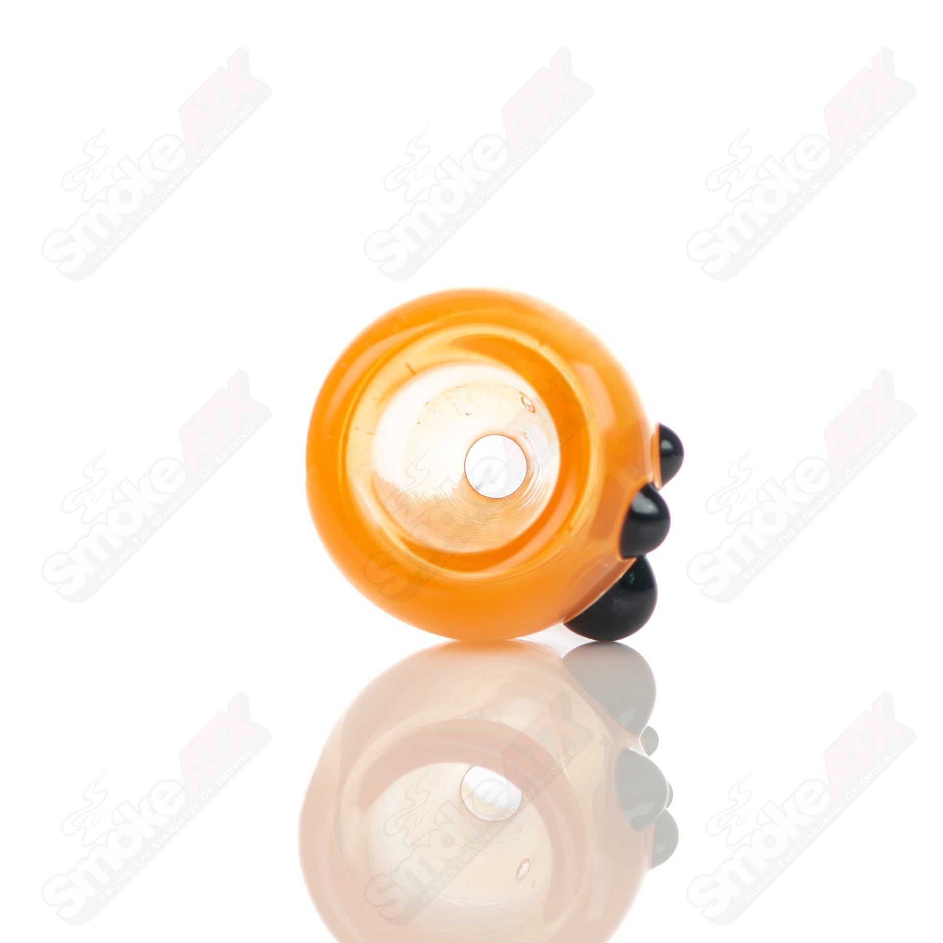 10mm full color push slide bowl by Dustorm Glass with intricate design and smooth finish, showcasing vibrant hues.