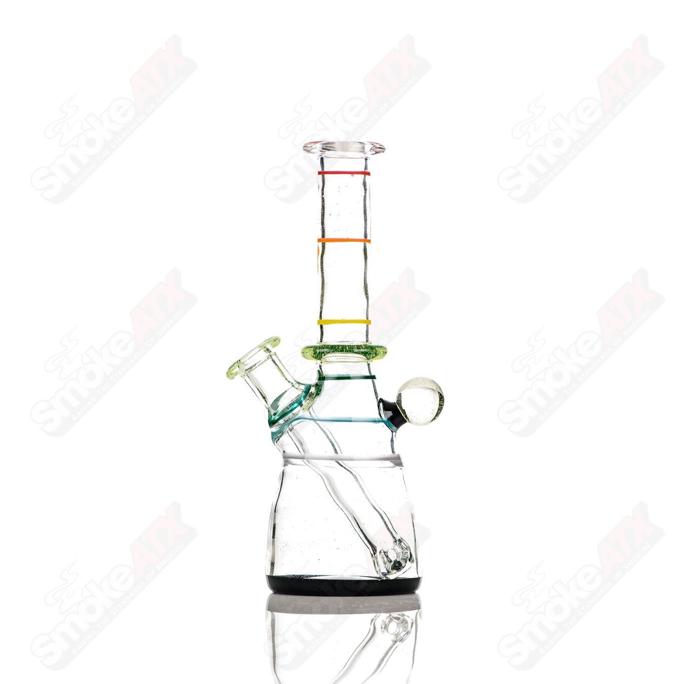 Dustorm Glass 10mm UV Secret Double Rainbow Tube concentrate rig featuring vibrant rainbow glass and intricate design details.