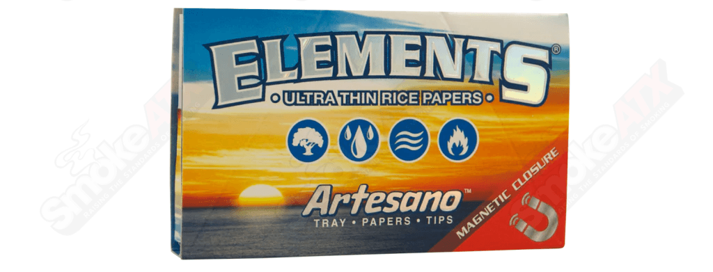 Pack of 1 1/4 Artesano Elements rolling papers from 420 Products, featuring natural, eco-friendly paper with minimal branding.