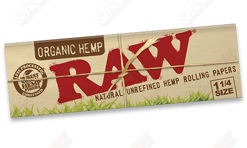 Raw organic hemp raw rolling papers, 1 1/4 size, made from natural hemp for smooth, eco-friendly rolling experience.