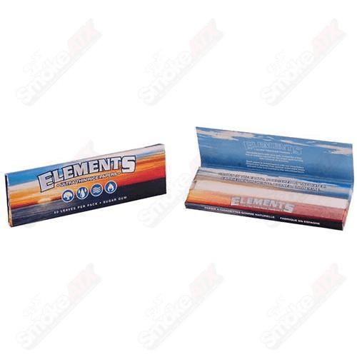 Thin rice rolling paper by Elements, ultra thin 1 1/4 size for smooth rolling, part of the 420 Products collection.