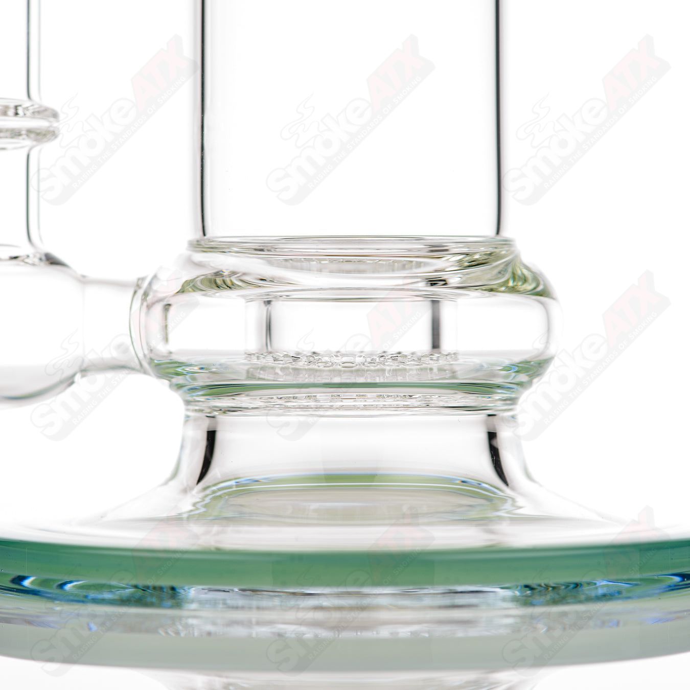Toro 14mm full-size macro ISF straight glass tube, clear borosilicate with intricate macro design and straight shape for smoking.