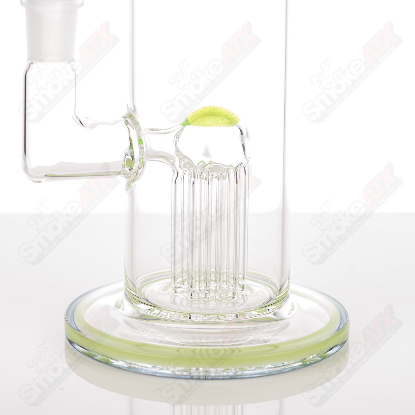 14mm Toro Mini Tree Straight Glass Tube with colorful accent design, featuring a compact and stylish glass piece.