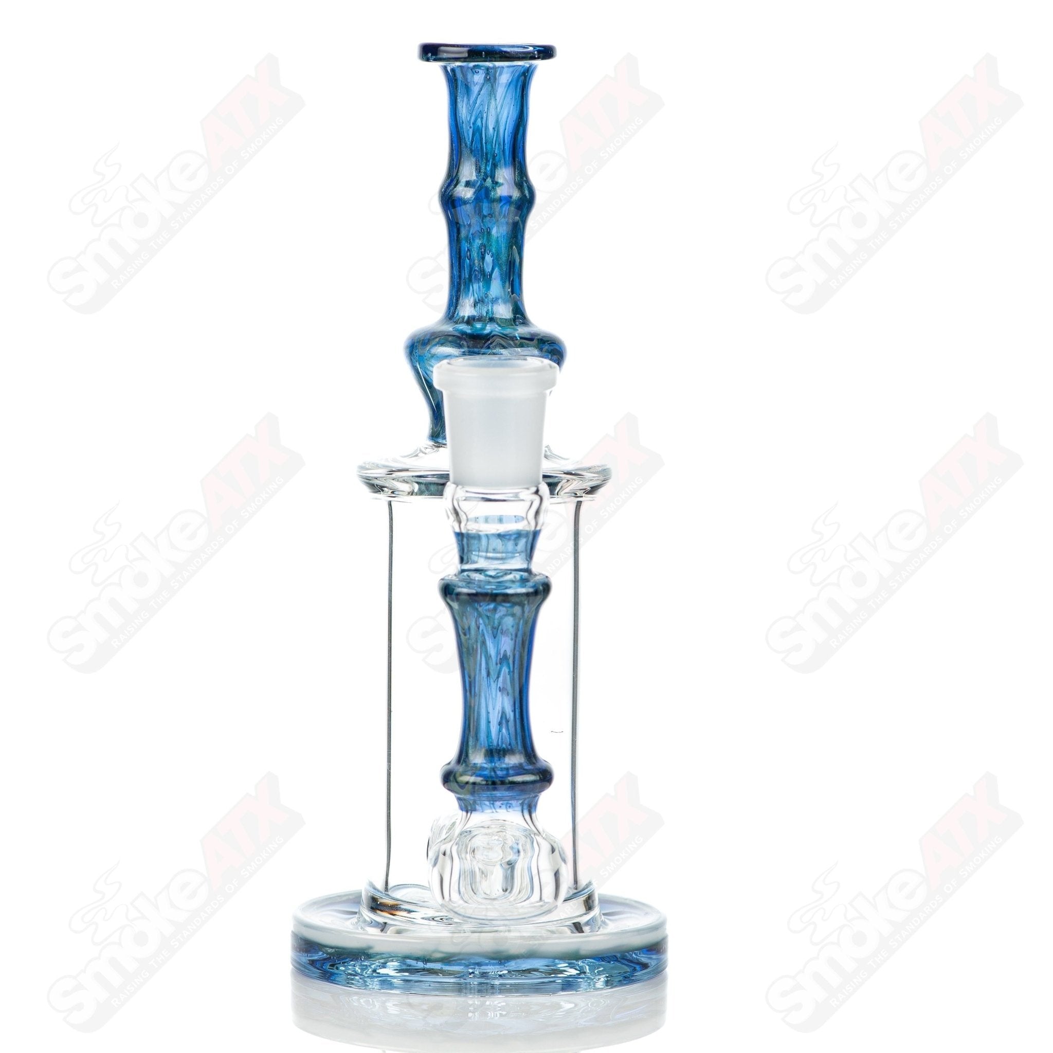 Tagle Glass 18mm 50mm Wrap n Rake Inline Tube Bubbler with glass detail and clear design.