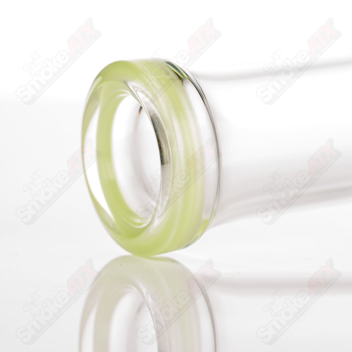 Toro 18mm 7/13 arm perc glass straight tube with worked sections, designed for smooth, filtered smoking experiences.