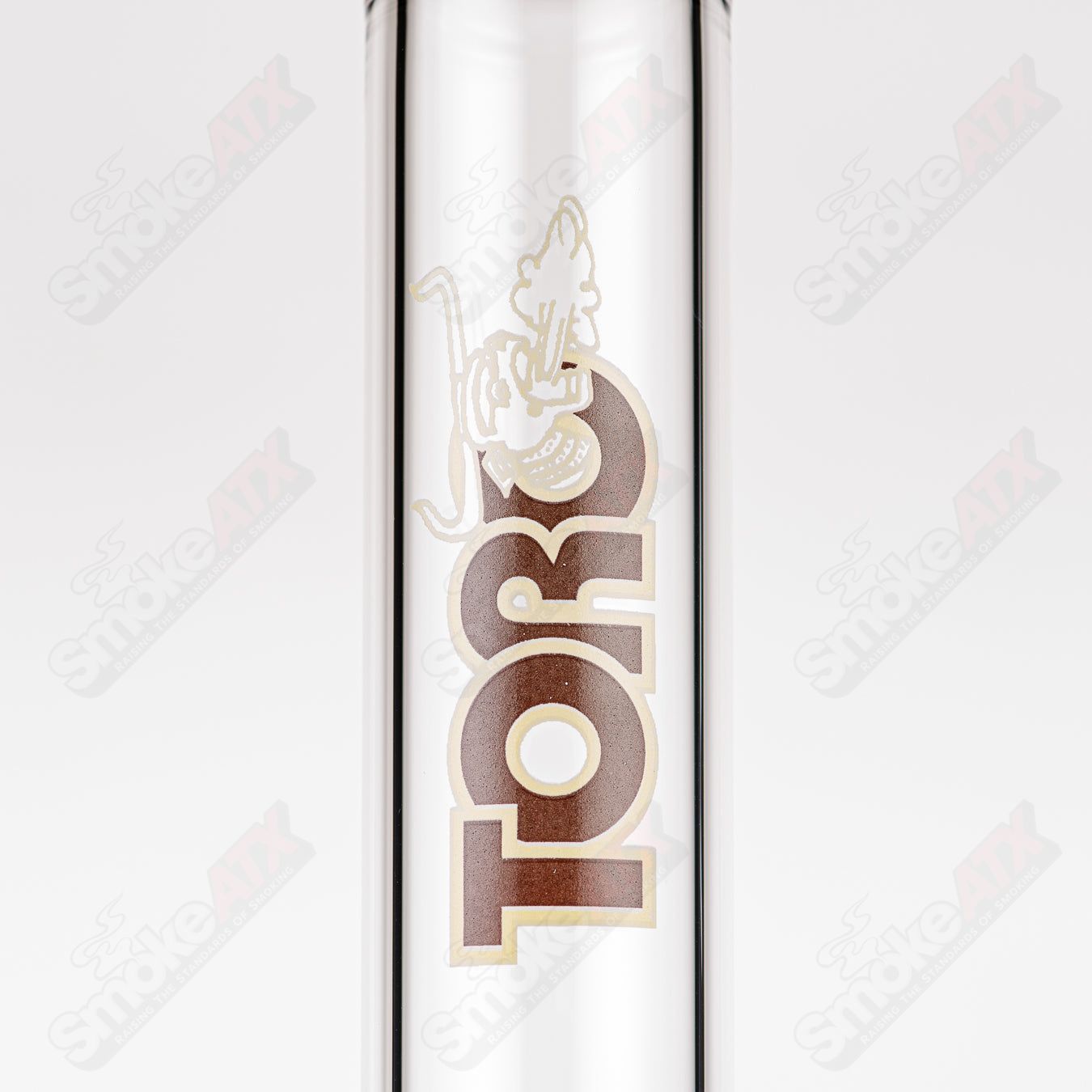 Toro 18mm full-size circular-to-circular glass straight tube pipe, clear and smooth with a sleek design.
