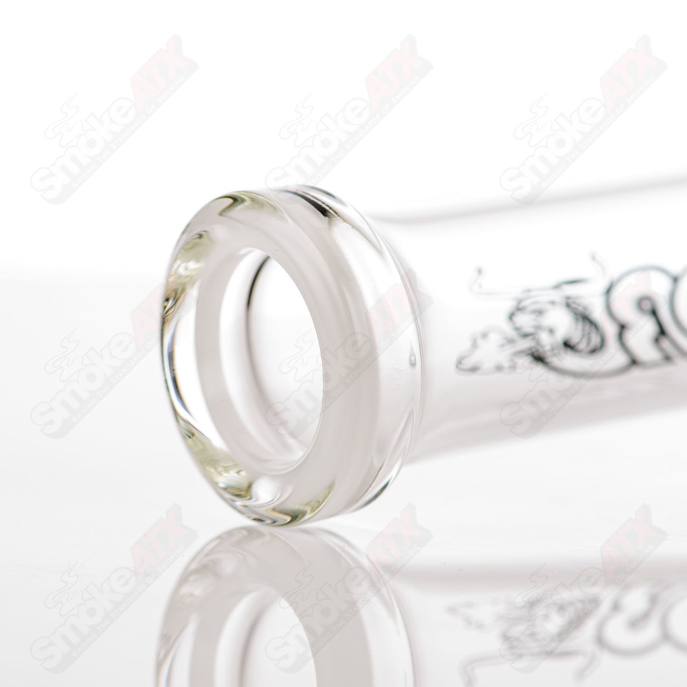 Toro 18mm full-size straight glass tube with worked sections, designed for circ to circ connections, Toro brand glass piece