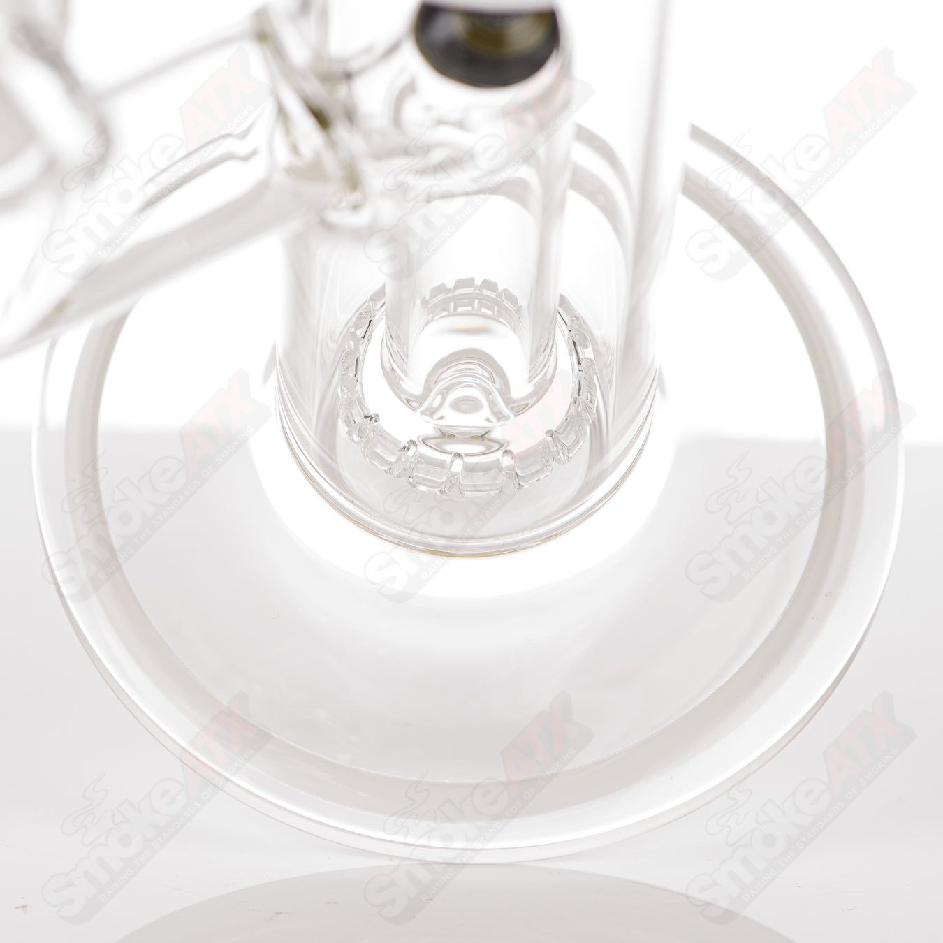 Toro 18mm full-size circular to circular glass straight tube with worked sections, designed for smoking devices.
