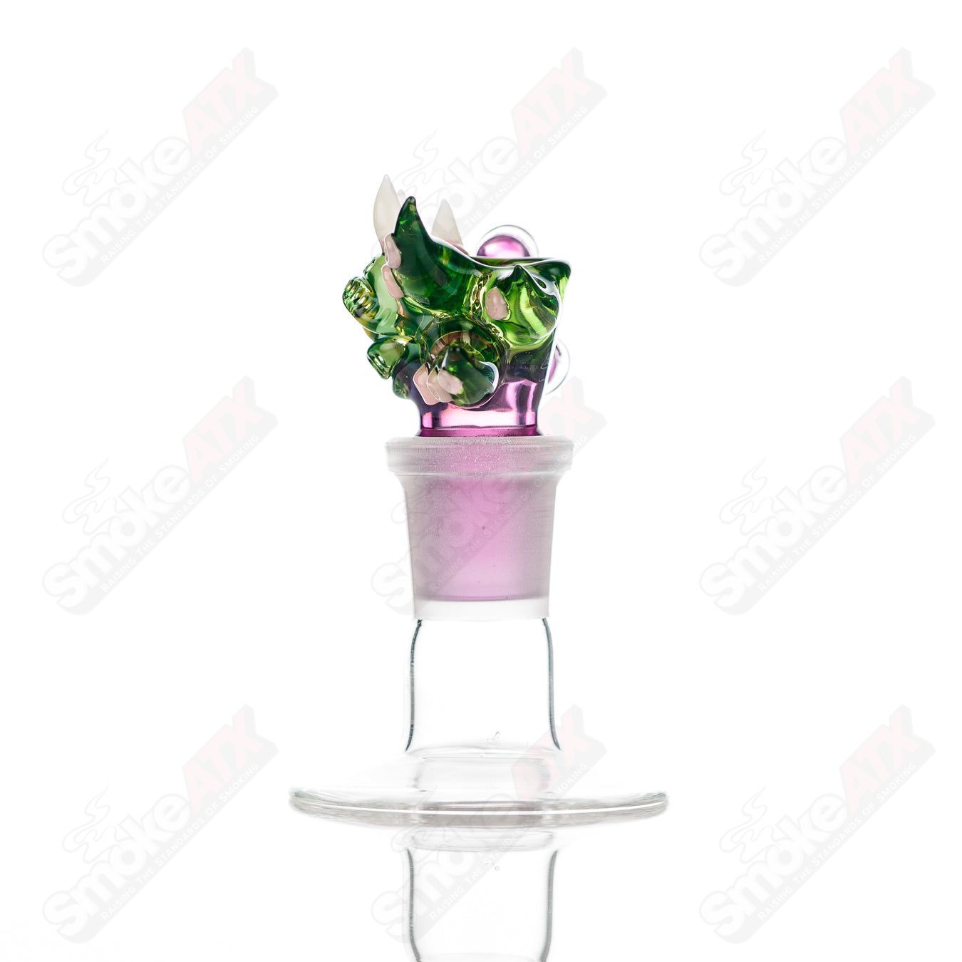 Salt Glass 19mm 3-hole UV slide for Heady Glass bowls, featuring vibrant UV-reactive glass with SPG x SALT design.