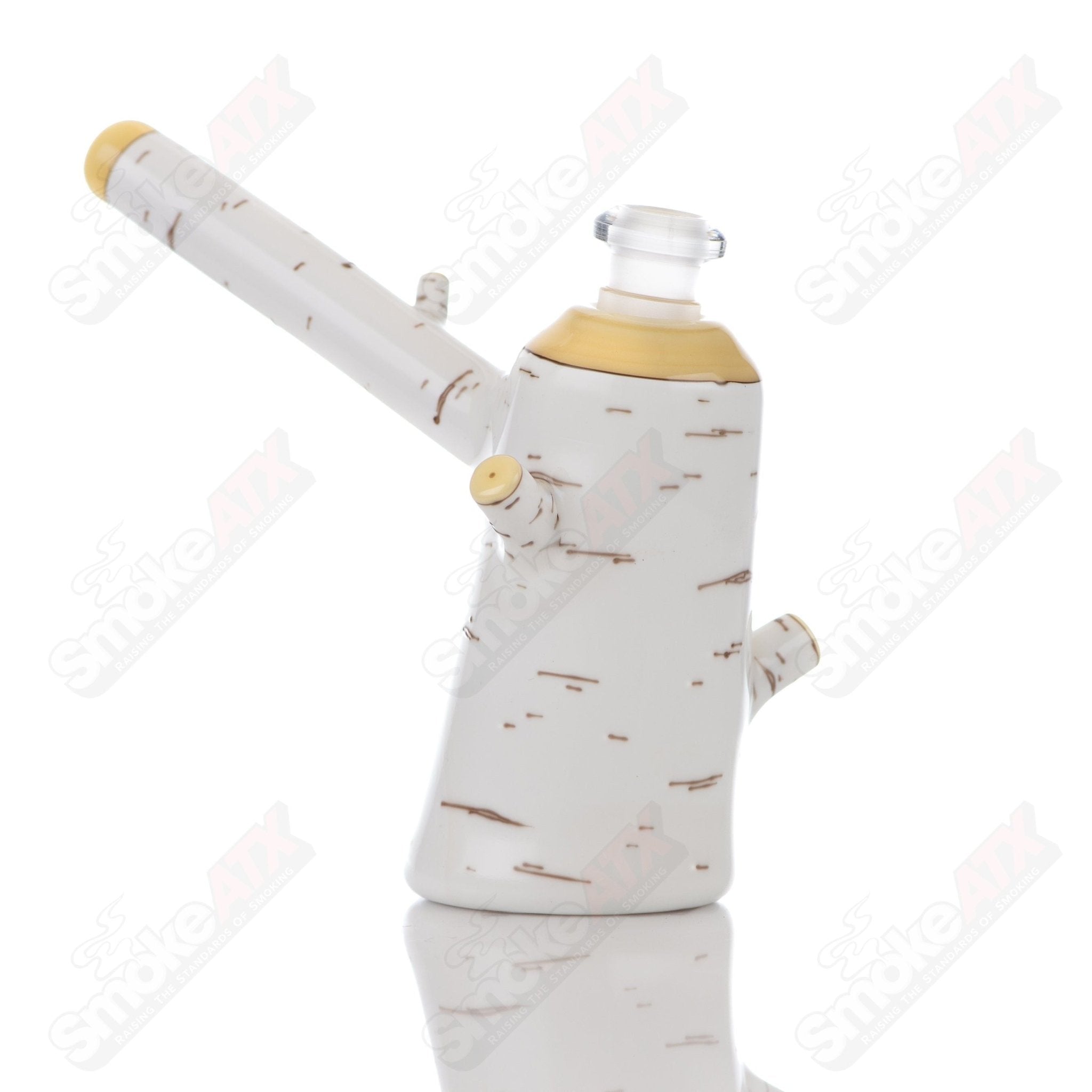 Foster Glass Birch Poker Rig, a heady glass concentrate rig with a clear glass design and intricate details.