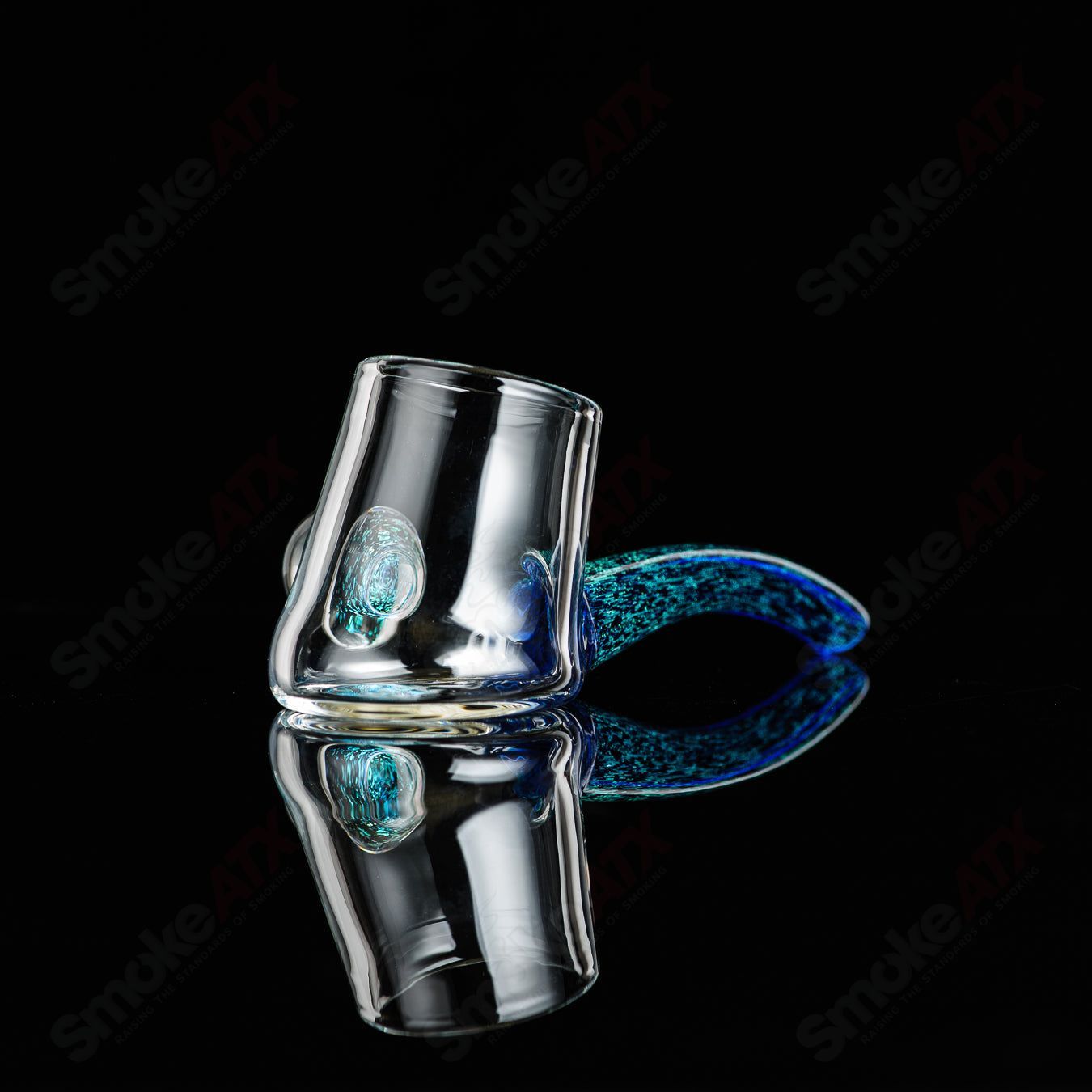 Justin Freeman Dichro Proxy Attachment made of colorful glass, designed as a glass accessory for artistic or decorative use.