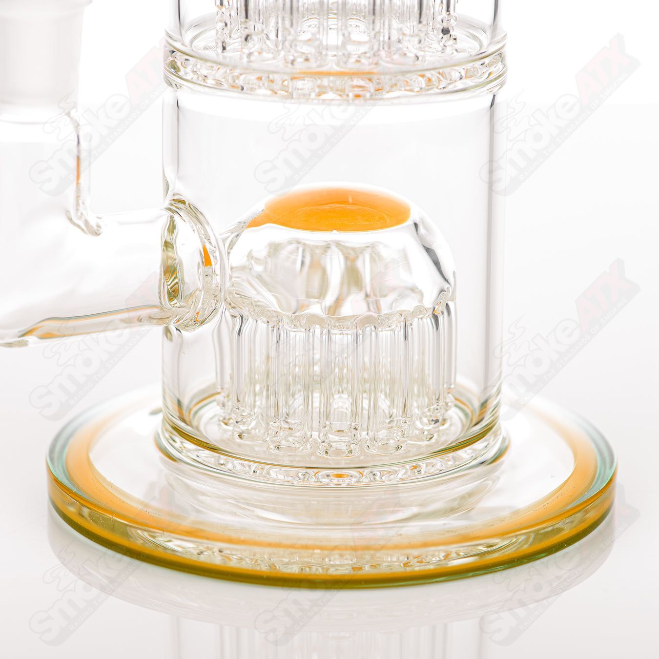 Toro Double Micro 13/13 Arm Perc Glass Bubbler with intricate percolator design for smooth hits.