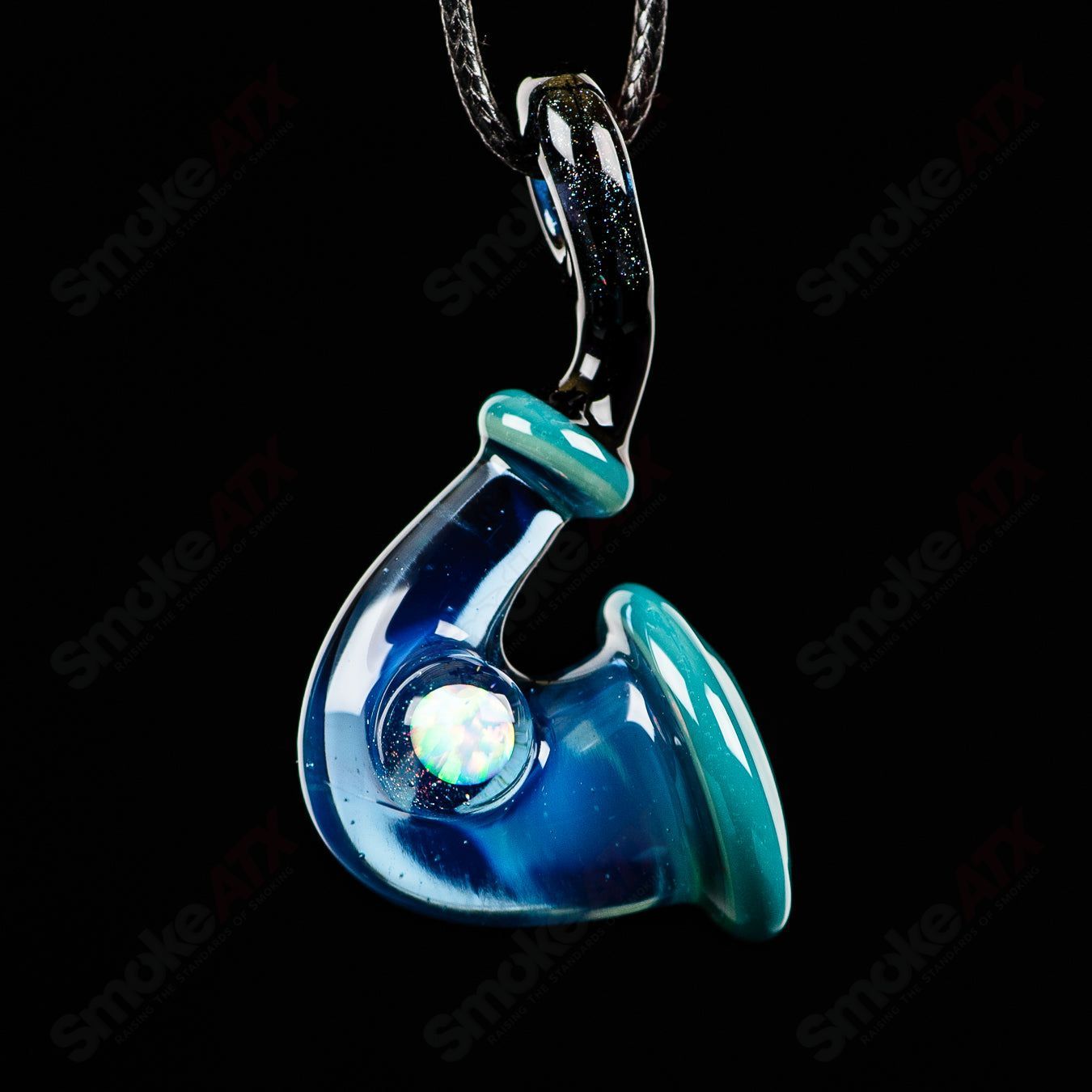 JMass Sherlock Pendant V1 heady glass pendant featuring a detailed Sherlock Holmes design on clear glass.