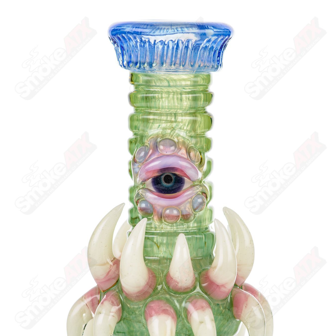 UV double barrelled Rip Curl concentrate rig by Salt Glass, featuring colorful heady glass design and intricate detail.