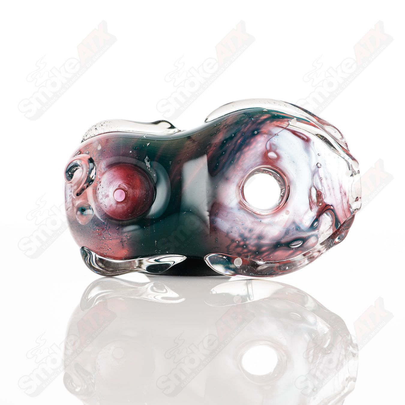 Clear glass Goddess Pipe by Nobody featuring intricate goddess design, perfect for smoking accessories.
