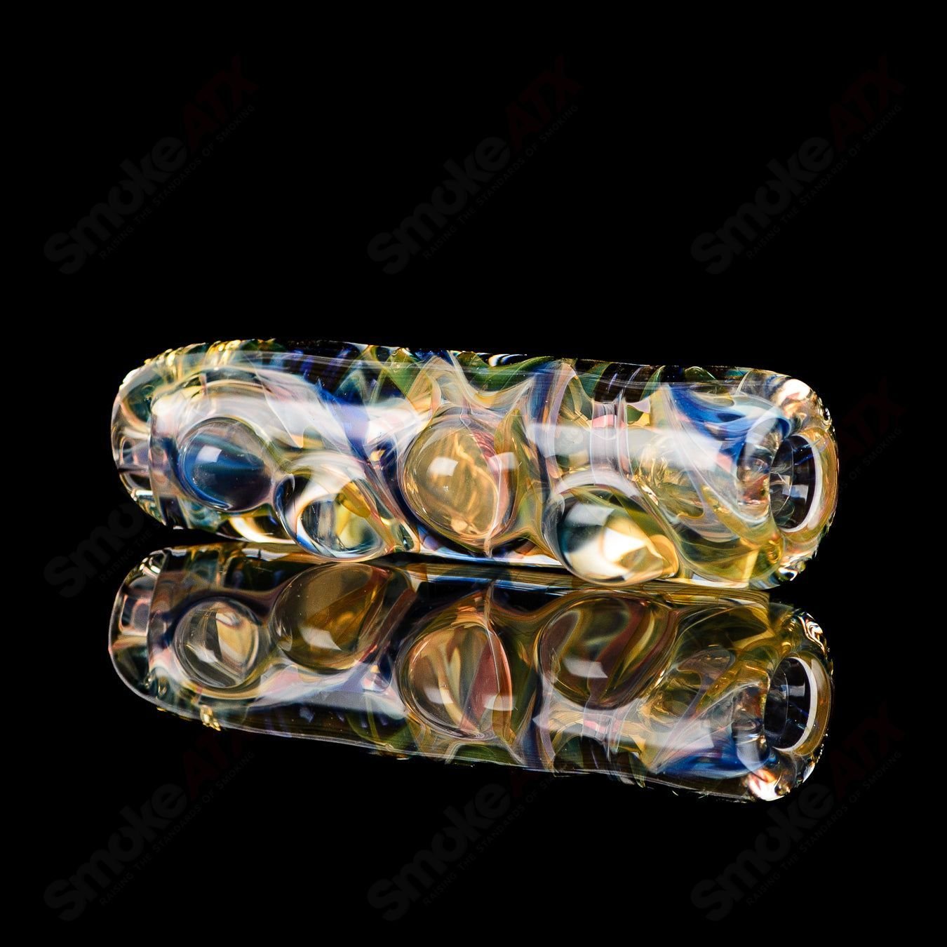 Clear glass chillum pipe from Texas Hot Glass, #10 Taster model, featuring a compact, smooth design suitable for easy use.