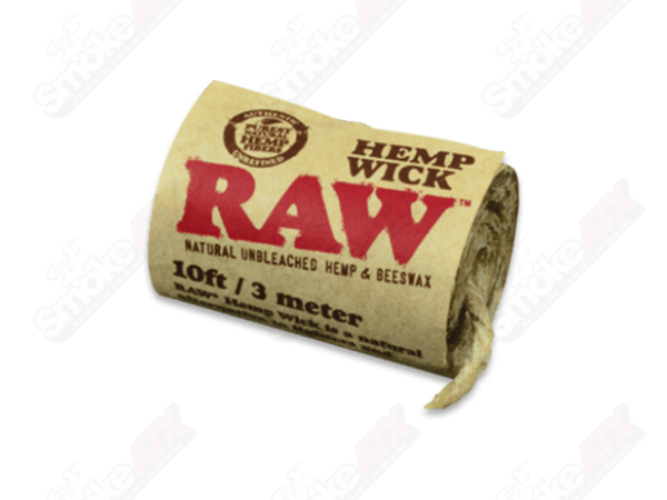 Raw 10ft hemp wick for smoking and herbal use, natural hemp wick with raw branding visible in the image.
