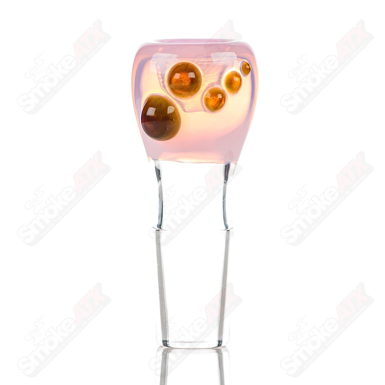 Colorful Dustorm Glass 18mm push slide bowl with full-color design, made of durable glass for smoking accessories.