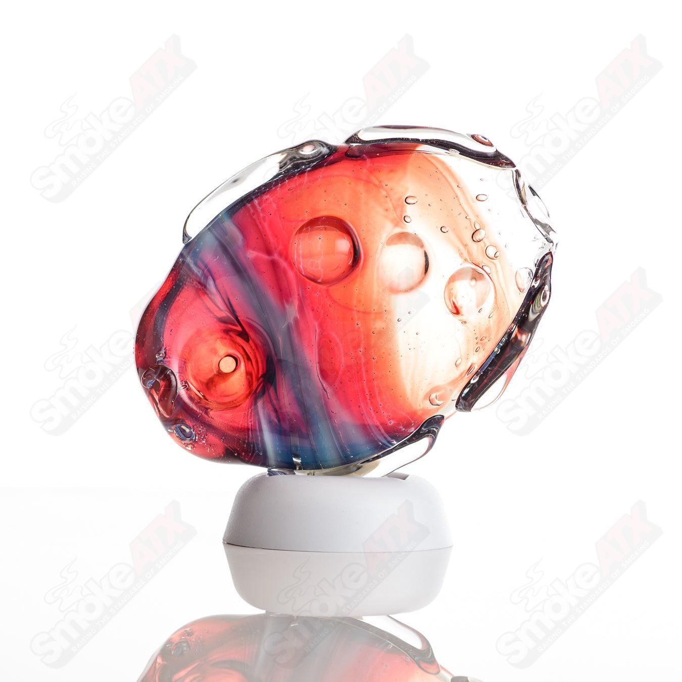 Glass Goddess Pipe by Nobody, clear glass pipe with intricate goddess design, ideal for smooth smoking experiences.