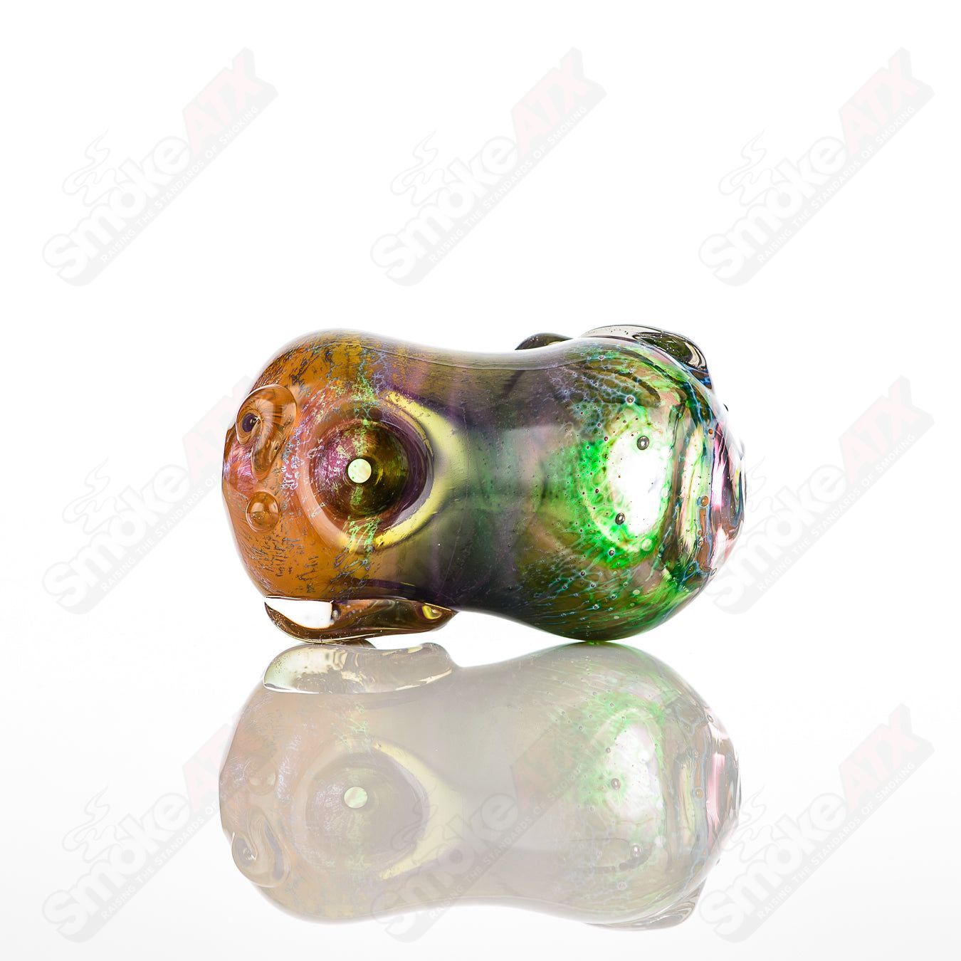 Glass pipe called the #12 Bean Spoon by Nobody, featuring a clear glass design with a rounded bowl and smooth mouthpiece.