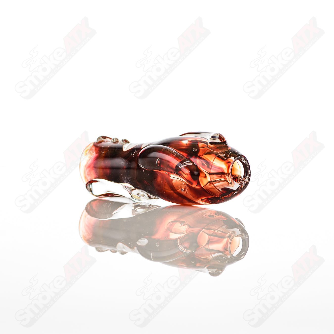 Large Glass Chillum by Nobody, clear glass pipe with a simple design, designed for smoking, showcasing its smooth, rounded shape.