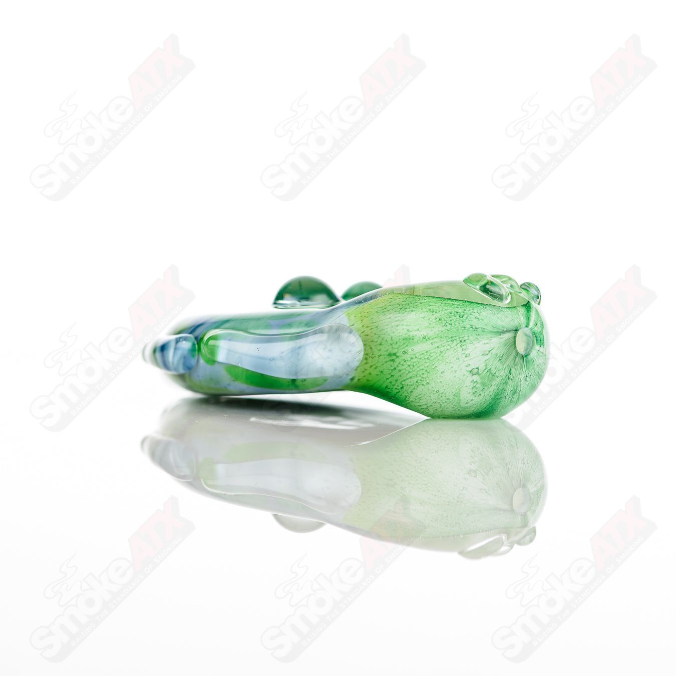 Glass Goddess Pipe by Nobody, transparent glass pipe featuring intricate goddess design, perfect for vaporization or smoking.