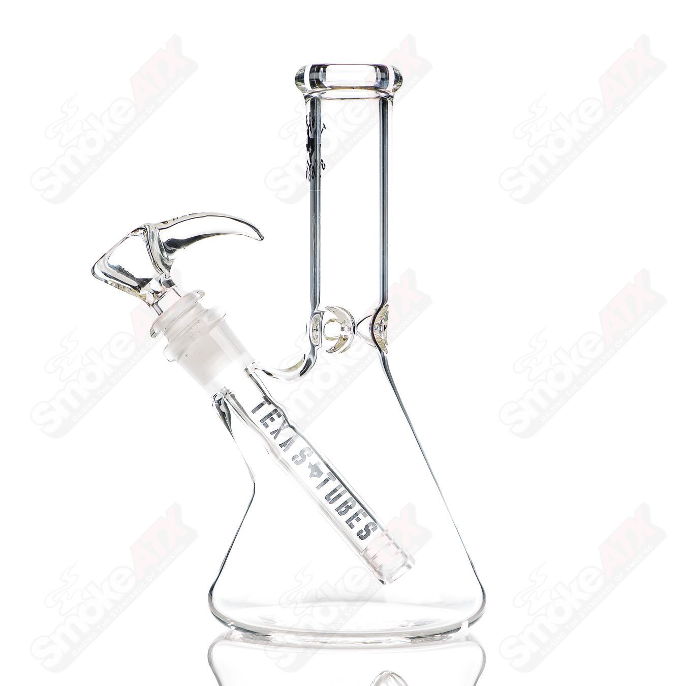 14mm 8.5in Clear Beaker Texas Tubes - Smoke ATX