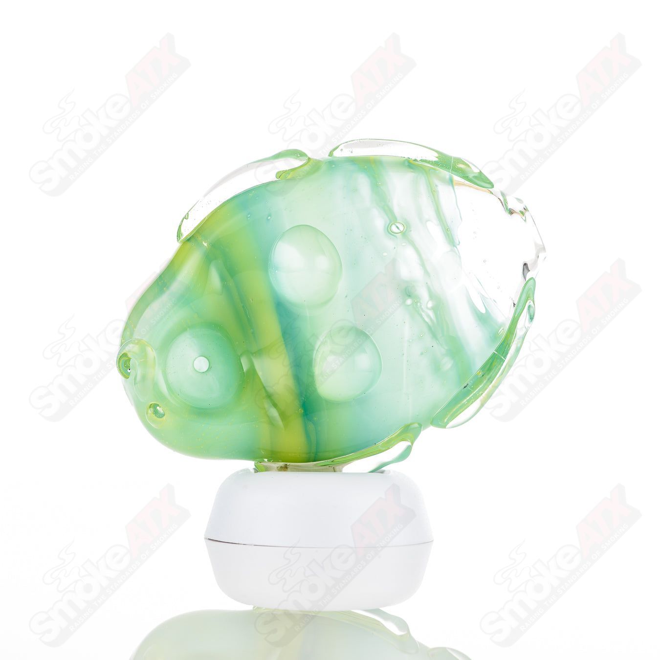 Glass Goddess Pipe by Nobody, a clear glass smoking pipe featuring a detailed goddess design, perfect for artistic glass enthusiasts.