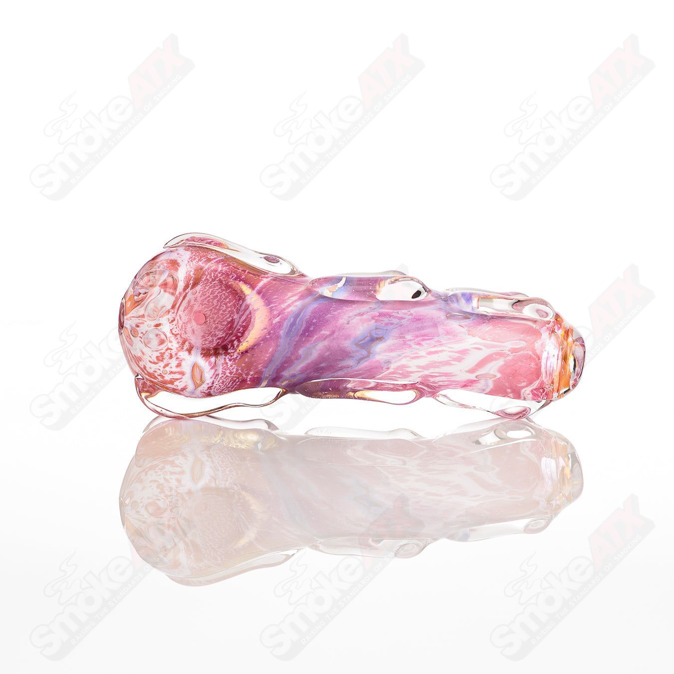 Spoon-shaped glass pipe by Nobody, made of clear glass, designed for smoking, with a rounded bowl and durable mouthpiece.