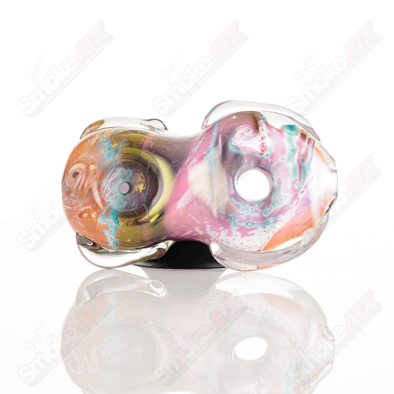 Glass Goddess Pipe by Nobody, transparent glass pipe featuring intricate goddess design, ideal for personal smoking use.
