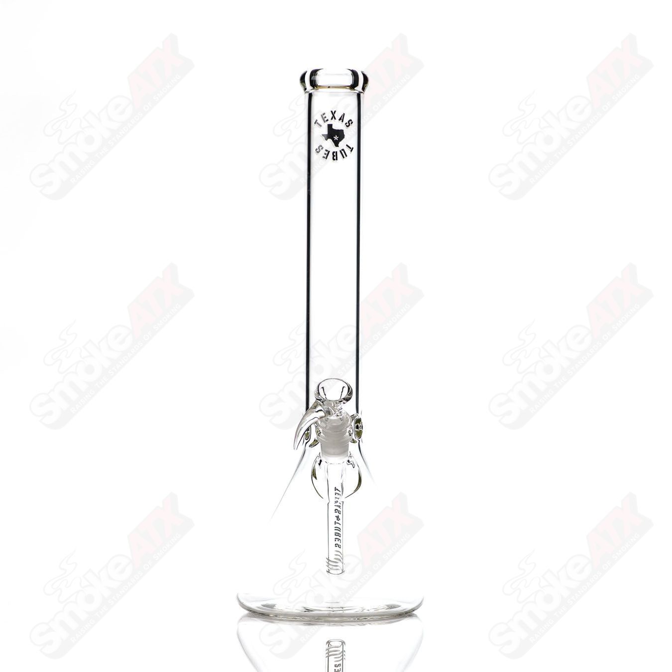 16-inch Texas Tubes 14mm glass beaker with a cylindrical shape and sturdy construction, designed for scientific or recreational use