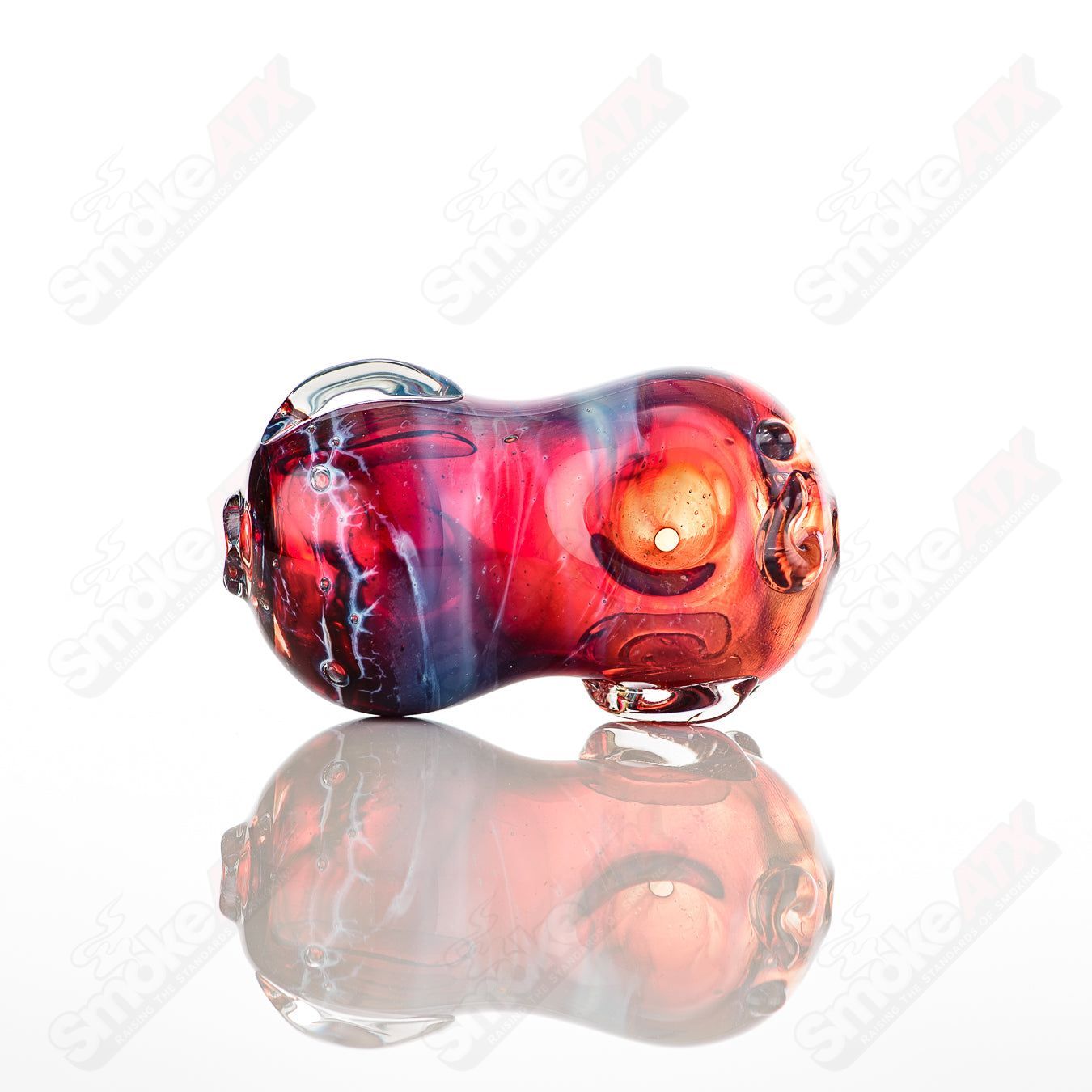 Glass pipe called the Bean Spoon by Nobody, featuring a clear glass design with a rounded bowl and smooth mouthpiece.