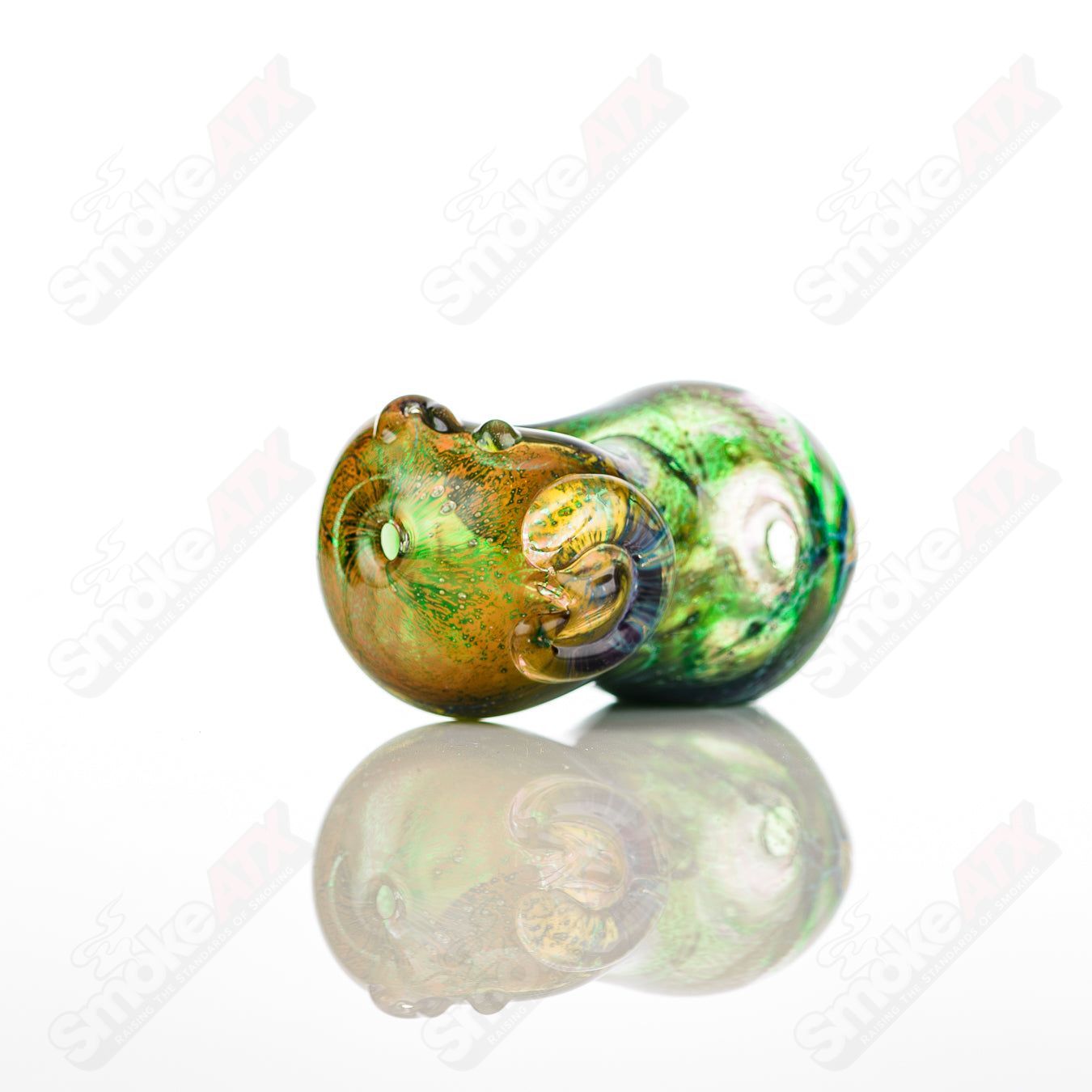 Glass pipe called the 18 Bean Spoon by Nobody, featuring a clear glass design with a rounded bowl and smooth stem.