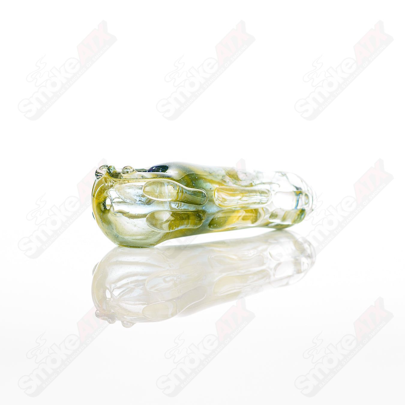 Glass pipe called #18 Spoon by Nobody, featuring a clear glass design with a rounded bowl and straight stem for smoking.