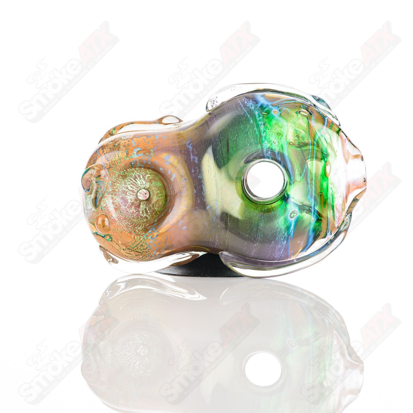 Glass Goddess Pipe by Nobody, clear glass pipe featuring intricate goddess design, perfect for smooth smoking experience.