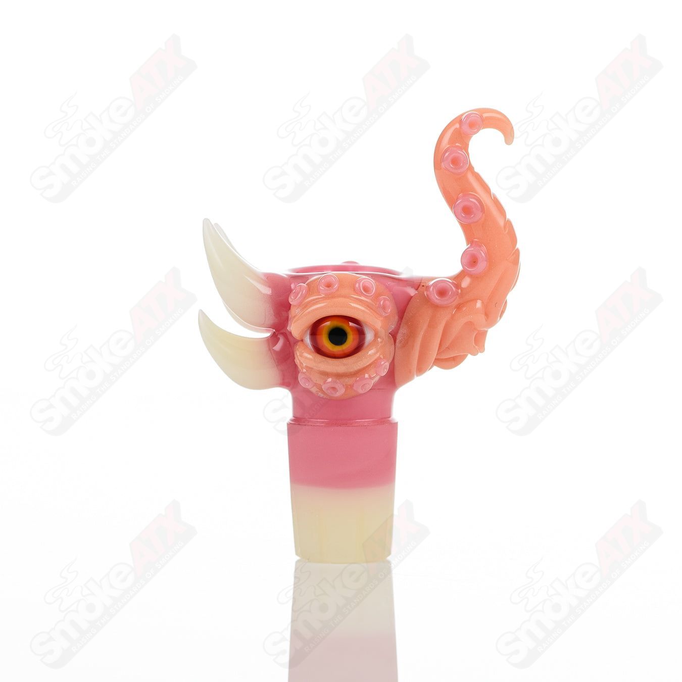 Salt Glass 19mm slide with 3-hole blush plastic bowl featuring a tooth design for use with SPG x SALT accessories.