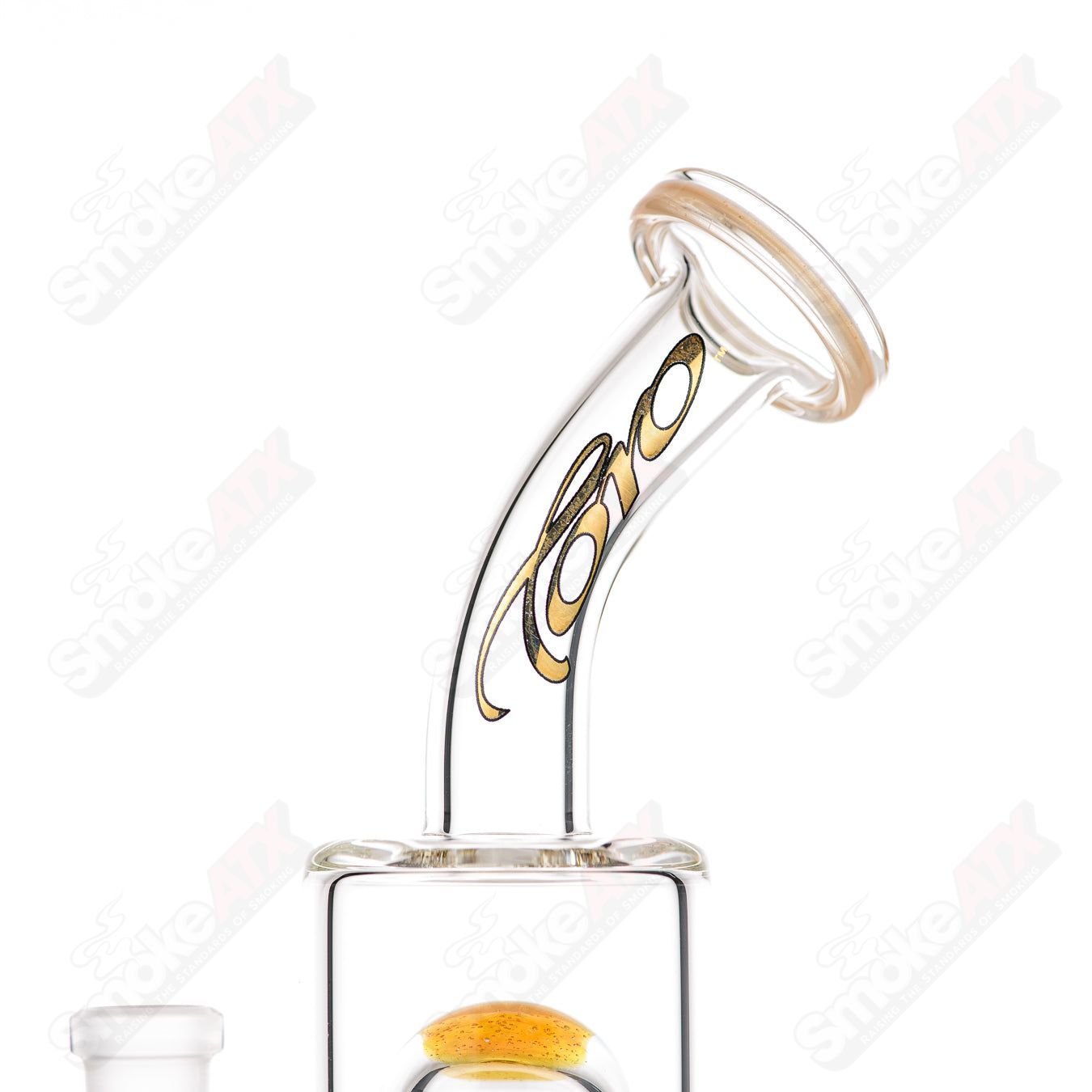 Toro glass concentrate rig with an 8-arm tree design, 10mm double macro, featuring a two-color accent foot and mouthpiece.