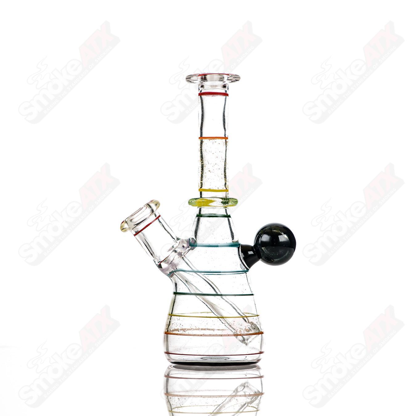 Dustorm Glass 14mm UV Secret Double Rainbow Tube waterpipe with colorful rainbow design and clear glass accents.