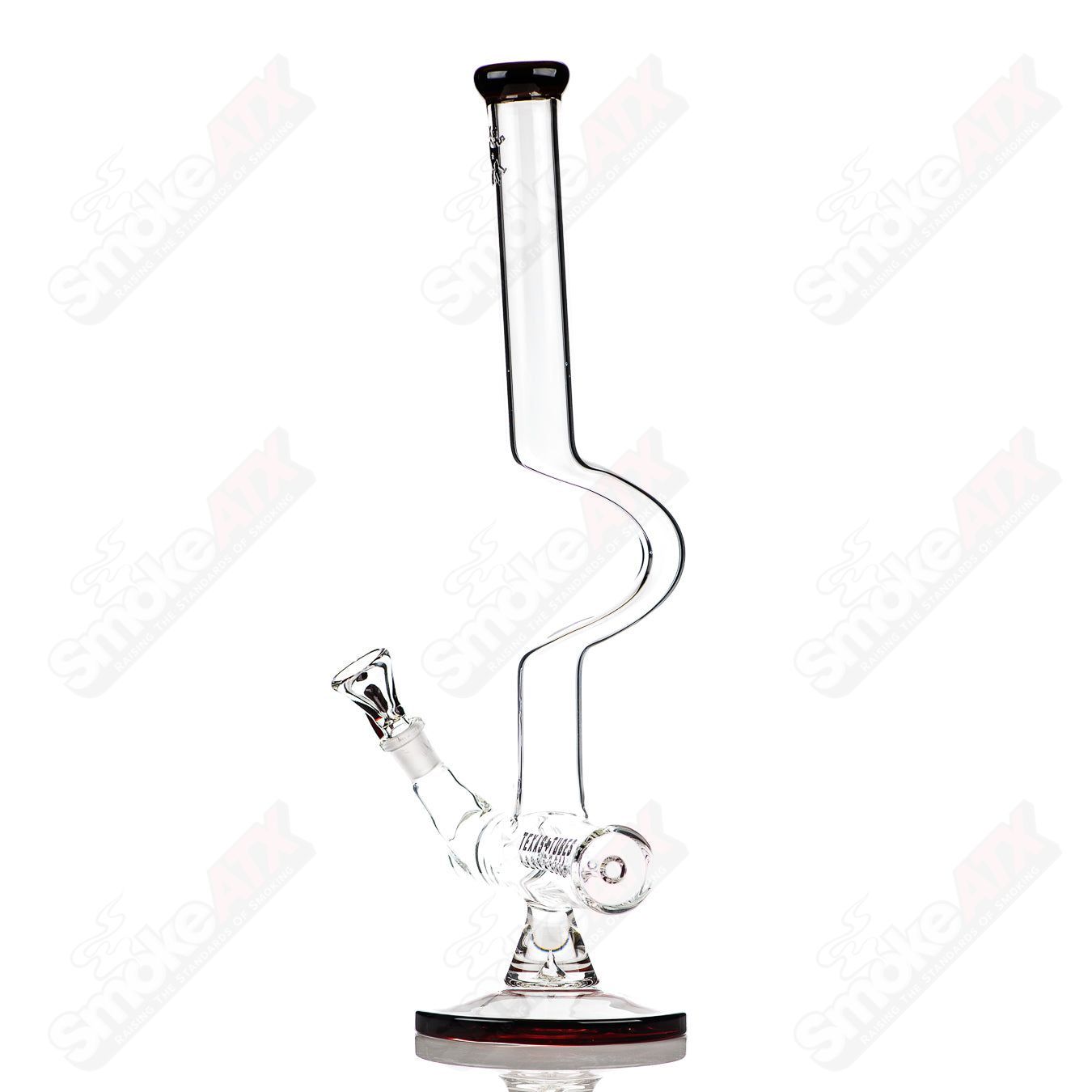 Two 16-inch Texas Tubes glass inline tubes with 50x5mm colorful straight design on a white background.