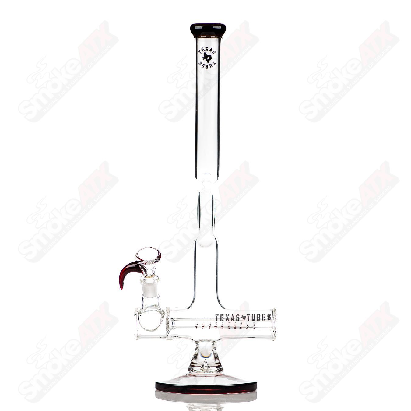 Two 16-inch Texas Tubes glass inline tubes with 50x5mm colorful straight design on a white background.