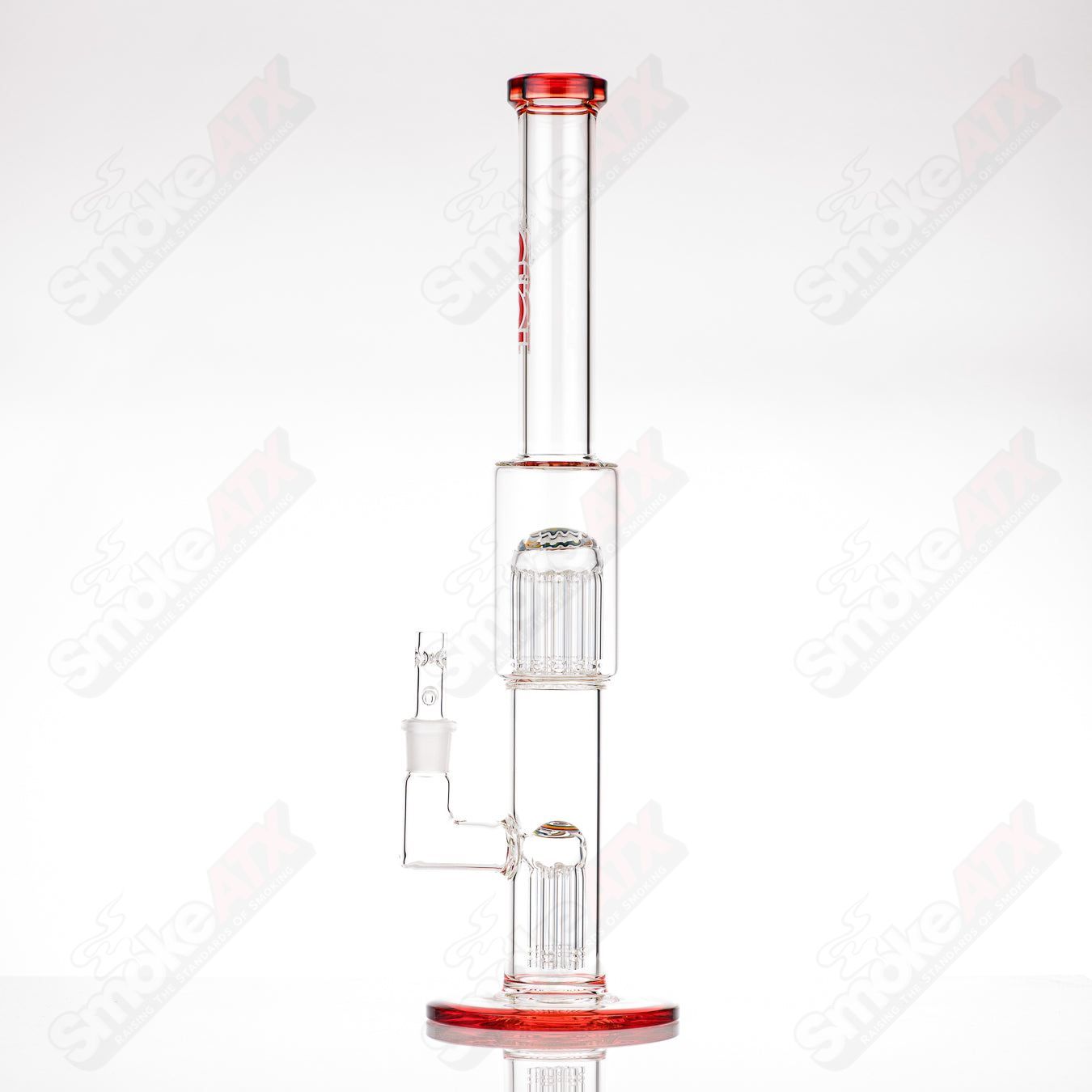 2 18mm 7/13 Arm Perc w Worked Sections Toro Glass - Smoke ATX