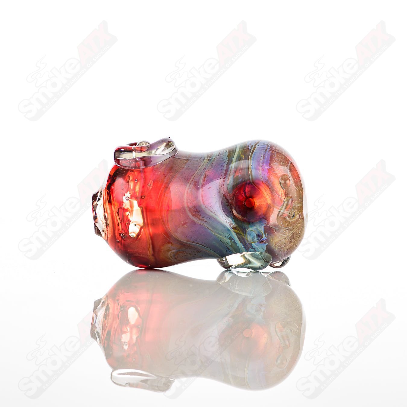 Glass by Nobody #2 Bean Spoon Pipe featuring clear glass with a distinctive bean-shaped bowl and smooth design.