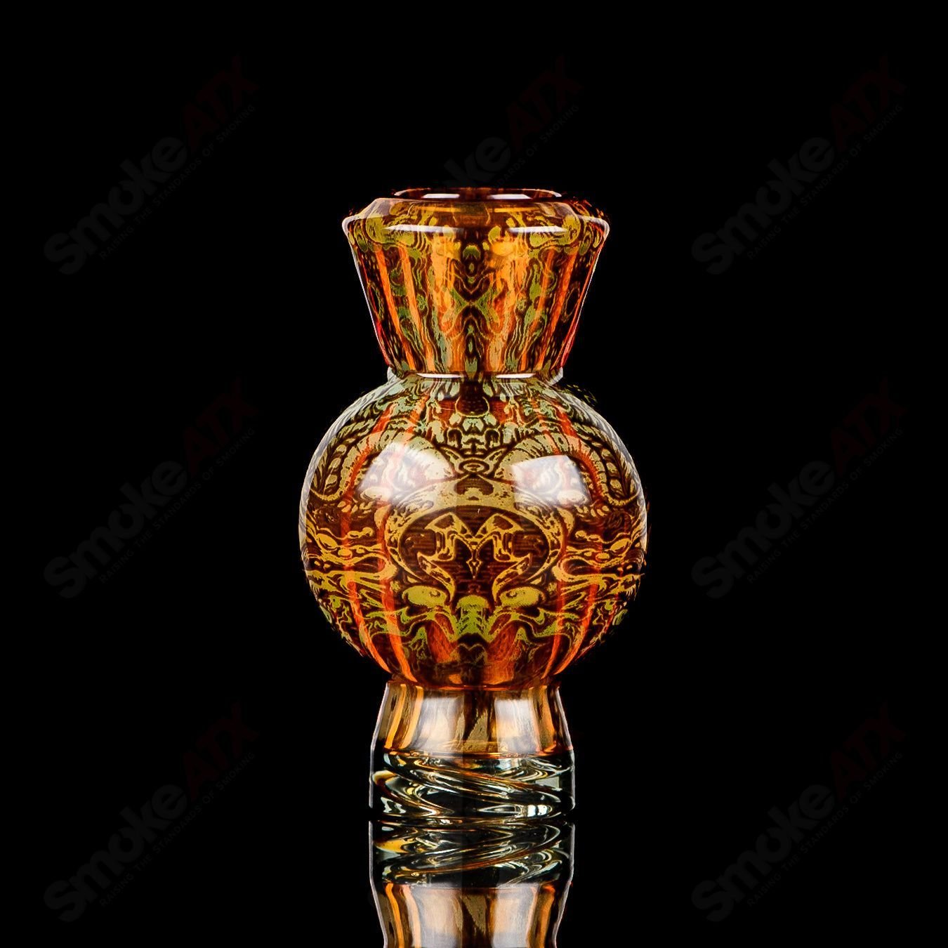 Hologram Tech Mothership Bubble Cap by Mothership for Heady Glass, featuring a colorful, iridescent design for dab rigs.